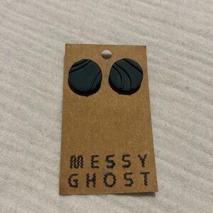 Green polymer clay earrings